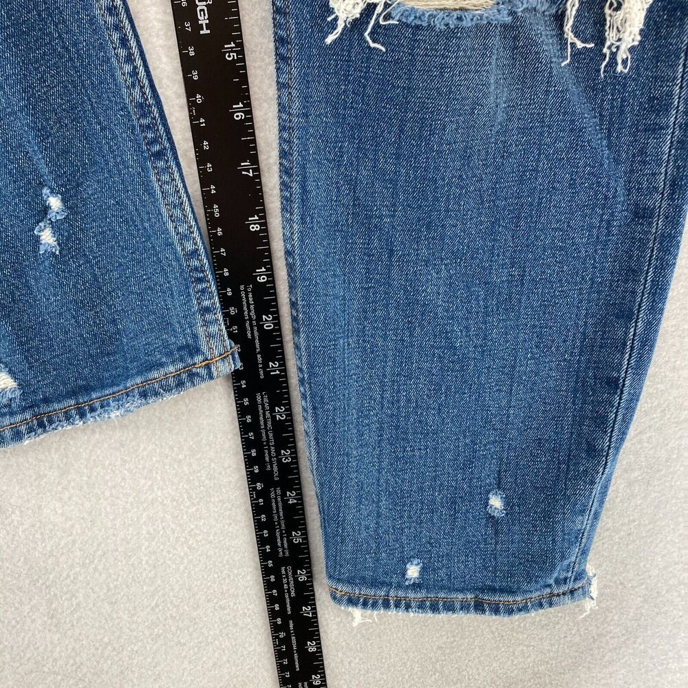 Abercrombie & Fitch Curve Love Mom Jeans Women's 28/6 High Rise Blue Distressed - Picture 9 of 13